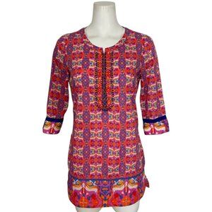 Robert Graham Womens Meli Printed Woven Tunic Top S Coverup